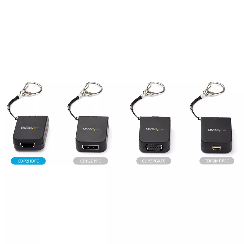 StarTech.com Kompakter USB-C-auf-HDMI-Adapter – 4K 30Hz USB-Typ-C-auf-HDMI-Videodisplay-Konverter mit Schlüsselanhängerring – USB-C-DP-Alt-Mode-auf-HDMI-Monitor-Dongle – Thunderbolt 3 kompatibel