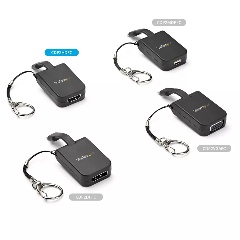 StarTech.com Kompakter USB-C-auf-HDMI-Adapter – 4K 30Hz USB-Typ-C-auf-HDMI-Videodisplay-Konverter mit Schlüsselanhängerring – USB-C-DP-Alt-Mode-auf-HDMI-Monitor-Dongle – Thunderbolt 3 kompatibel