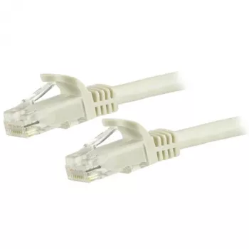StarTech.com 1,5 m CAT6 Ethernet-Kabel – Weiß CAT 6 Gigabit Ethernet-Kabel – 250 MHz 100 W PoE RJ45 UTP Netzwerk-/Patchkabel rastnasenfrei mit Zugentlastung einzeln getestet