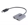 StarTech.com DP auf Dual HDMI MST HUB - Dual HDMI 4K 60Hz - DisplayPort Multi-Monitor-Adapter mit 30 cm Kabel - DP 1.4 Multi Stream Transport Hub, DSC | HBR3 - DP auf HDMI Splitter