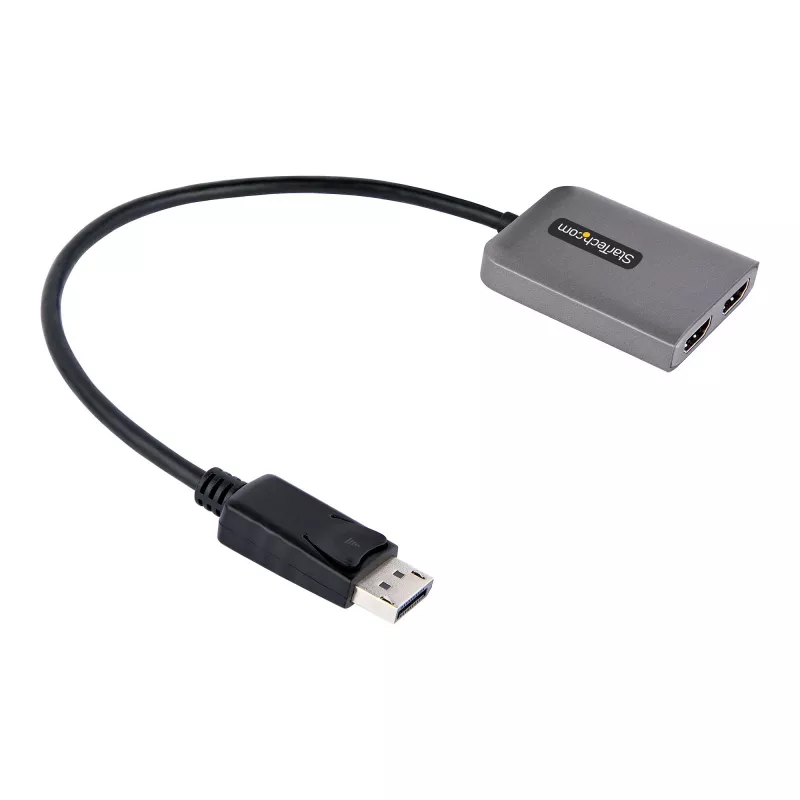 StarTech.com DP auf Dual HDMI MST HUB - Dual HDMI 4K 60Hz - DisplayPort Multi-Monitor-Adapter mit 30 cm Kabel - DP 1.4 Multi Stream Transport Hub, DSC | HBR3 - DP auf HDMI Splitter