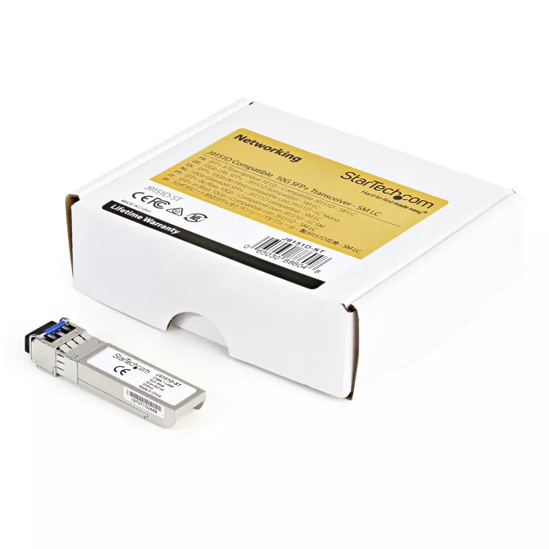 StarTech.com HPE J9151D kompatibles SFP+ Modul – 10GBASE-LR – 10GbE Singlemode-Glasfaser-Transceiver – 10GE Gigabit Ethernet SFP+ – LC 10km – 1310nm – DDM HPE 2540, 2920, 2930M