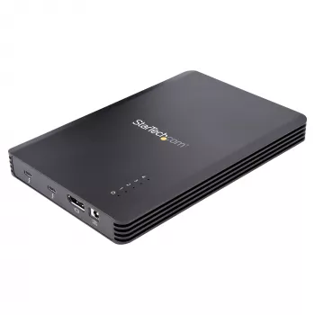 StarTech.com 4 Bay Thunderbolt 3 NVMe Gehäuse, Für M.2 NVMe SSD Laufwerke, 1x DisplayPort Video/ 2x TB3 Downstream Ports, 40 Gbit/s, 72W Netzteil, Externes Festplattengehäuse