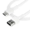 StarTech.com 1m USB-A auf USB-C Ladekabel – Robustes Schnelllade- & Sync-Kabel USB 2.0 auf USB Typ C – Widerstandsfähiger TPE-Mantel mit Aramidfaser M/M 3A Weiß – Samsung S10, iPad Pro, Pixel