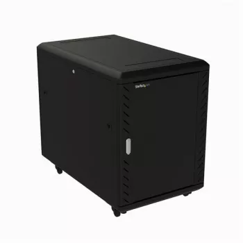 StarTech.com 4-Post 15U Serverschrank, abschließbarer 19 Zoll Datenschrank für Computer / AV / IT-Ausrüstung, Büro- / Heimnetzwerk-Rack mit Rollen & verstellbaren Montageschienen
