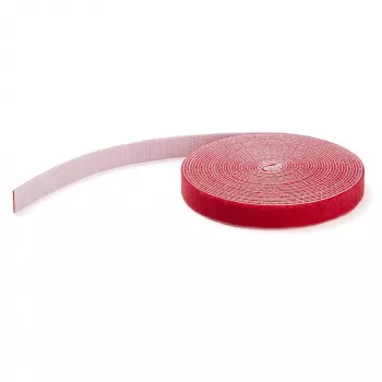 StarTech.com 30,5 m Klettband-Rolle – zuschneidbare wiederverwendbare Kabelbinder – industrielle Kabelbefestigungsband-Rolle / anpassbare Textil-Wraps rot / wiederverwendbare selbsthaftende Kabelmanagement-Bänder