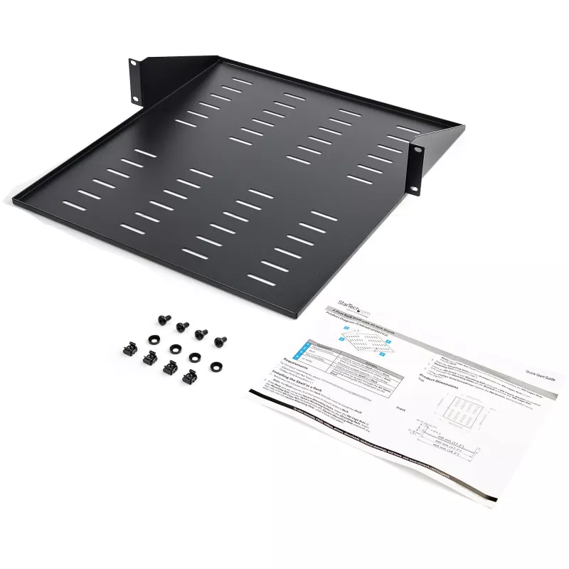 StarTech.com 2U Server Rack Shelf - 2 Post - Center Mount - Vented