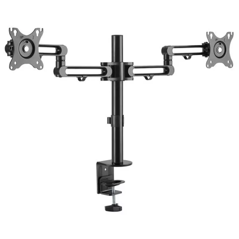 StarTech.com Tischhalterung Dual-Monitorarm – Tischklemme VESA-kompatible Monitorhalterung für Displays bis 32 Zoll – Ergonomischer Gelenk-Monitorarm – höhenverstellbar/neigbar/schwenkbar/drehbar