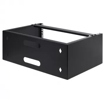 StarTech.com 4U Wandmontage-Netzwerk-Rack – 14 Zoll tief (flaches Profil) – 19 Zoll Patchpanel-Halterung für flache Server- und IT-Geräte, Netzwerk-Switches – 20 kg Tragfähigkeit, Schwarz