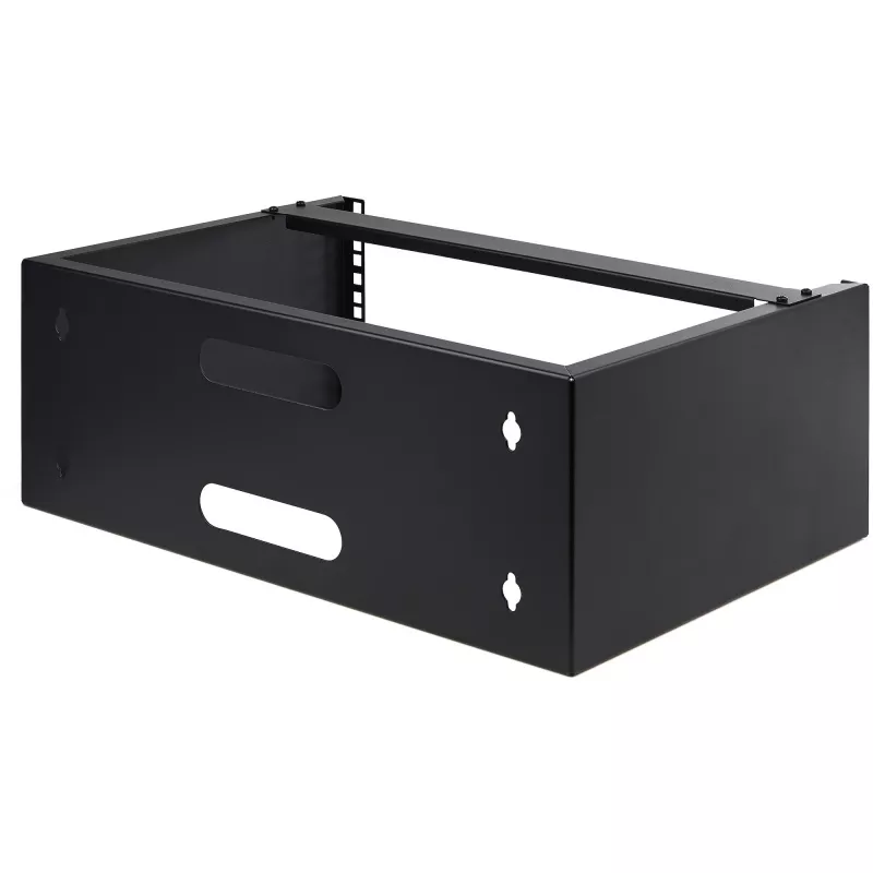 StarTech.com 4U Wandmontage-Netzwerk-Rack – 14 Zoll tief (flaches Profil) – 19 Zoll Patchpanel-Halterung für flache Server- und IT-Geräte, Netzwerk-Switches – 20 kg Tragfähigkeit, Schwarz