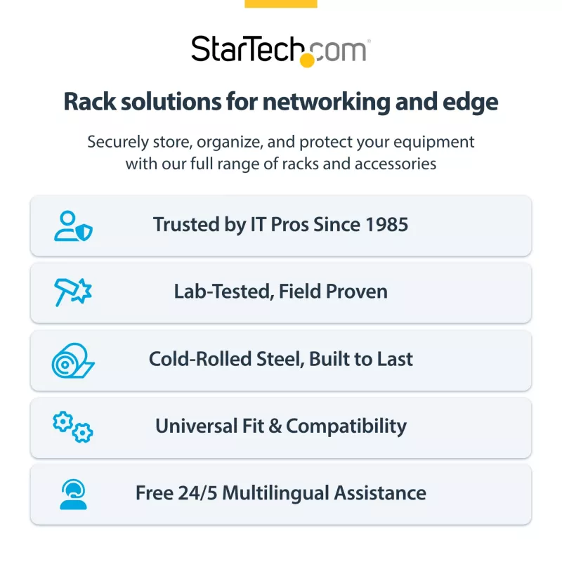 StarTech.com 4U Wandmontage-Netzwerk-Rack – 14 Zoll tief (flaches Profil) – 19 Zoll Patchpanel-Halterung für flache Server- und IT-Geräte, Netzwerk-Switches – 20 kg Tragfähigkeit, Schwarz