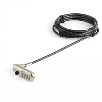 StarTech.com 2m Laptop-Kabelschloss - Nano-Slot-kompatibles 4-stelliges Kombinations-Sicherheitskabelschloss - Serialisiertes diebstahlsicheres vinylbeschichtetes Stahlkabelschloss für Nano-Slot-Computer/Gerät