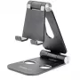 StarTech.com Telefon- und Tablet-Ständer – Faltbarer universeller Halter für Mobilgeräte für Smartphones & Tablets – Verstellbarer ergonomischer Handy-Ständer mit mehreren Winkeln für den Schreibtisch – Tragbar – Schwarz