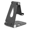 StarTech.com Telefon- und Tablet-Ständer – Faltbarer universeller Halter für Mobilgeräte für Smartphones & Tablets – Verstellbarer ergonomischer Handy-Ständer mit mehreren Winkeln für den Schreibtisch – Tragbar – Schwarz