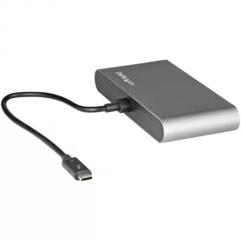StarTech.com Dual-Monitor Thunderbolt Mini Dock, 4K 60Hz HDMI, treiberloser Hub für Windows & Mac, Gigabit Ethernet, 1 x USB 5Gbps & 1x USB 2.0, 28 cm Kabel