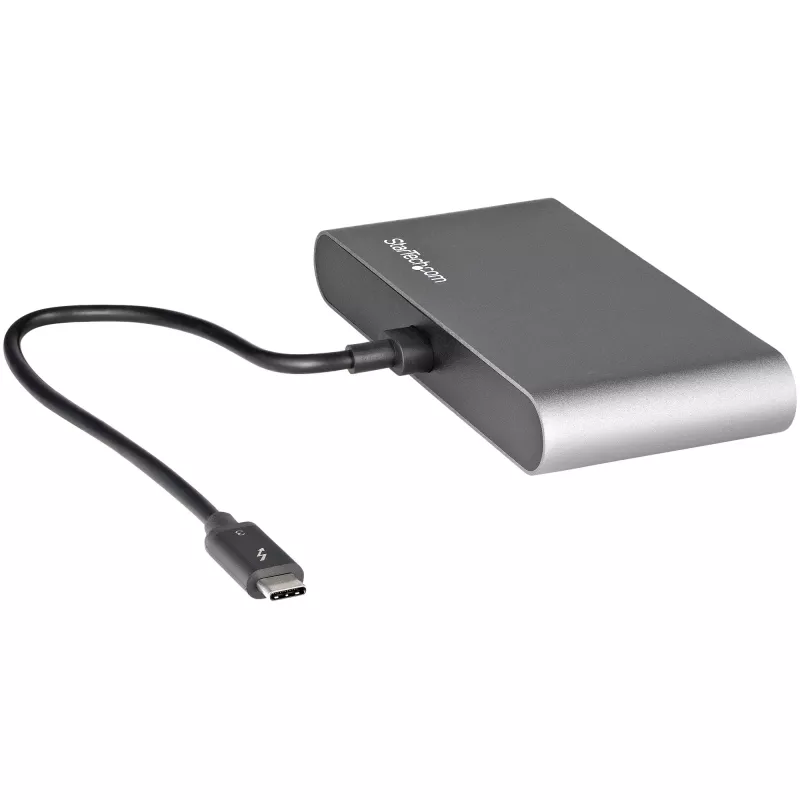 StarTech.com Dual-Monitor Thunderbolt Mini Dock, 4K 60Hz HDMI, treiberloser Hub für Windows & Mac, Gigabit Ethernet, 1 x USB 5Gbps & 1x USB 2.0, 28 cm Kabel