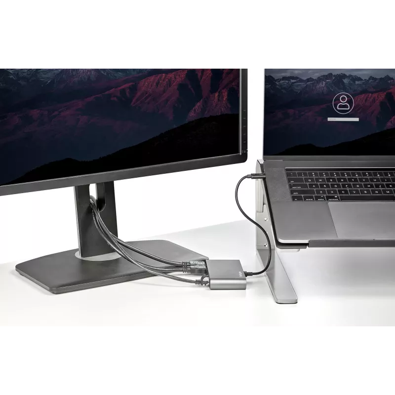StarTech.com Dual-Monitor Thunderbolt Mini Dock, 4K 60Hz HDMI, treiberloser Hub für Windows & Mac, Gigabit Ethernet, 1 x USB 5Gbps & 1x USB 2.0, 28 cm Kabel