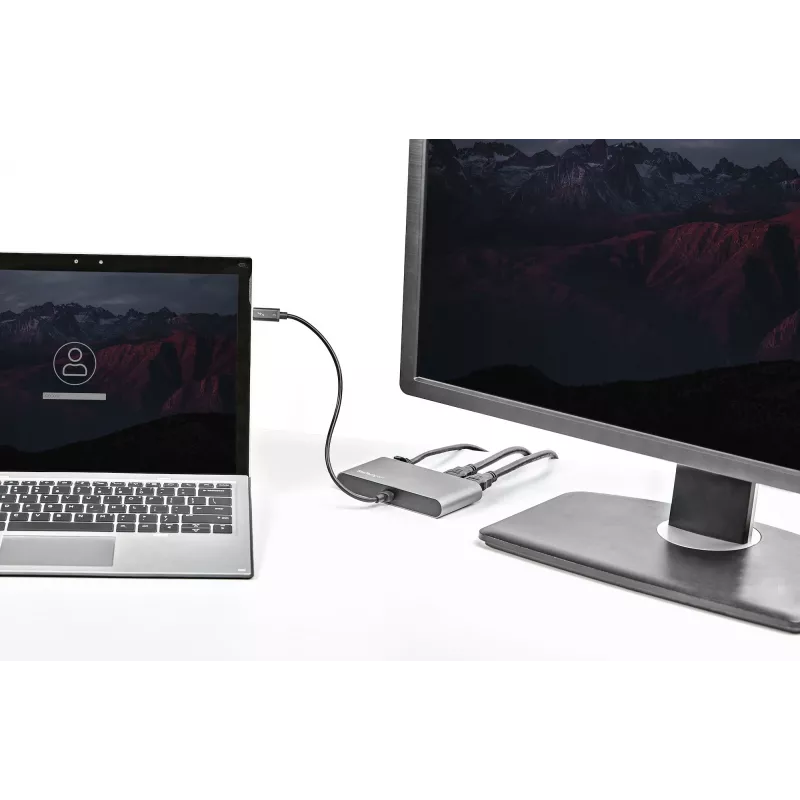 StarTech.com Dual-Monitor Thunderbolt Mini Dock, 4K 60Hz HDMI, treiberloser Hub für Windows & Mac, Gigabit Ethernet, 1 x USB 5Gbps & 1x USB 2.0, 28 cm Kabel
