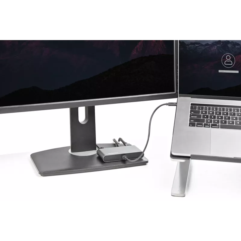 StarTech.com Dual-Monitor Thunderbolt Mini Dock, 4K 60Hz HDMI, treiberloser Hub für Windows & Mac, Gigabit Ethernet, 1 x USB 5Gbps & 1x USB 2.0, 28 cm Kabel