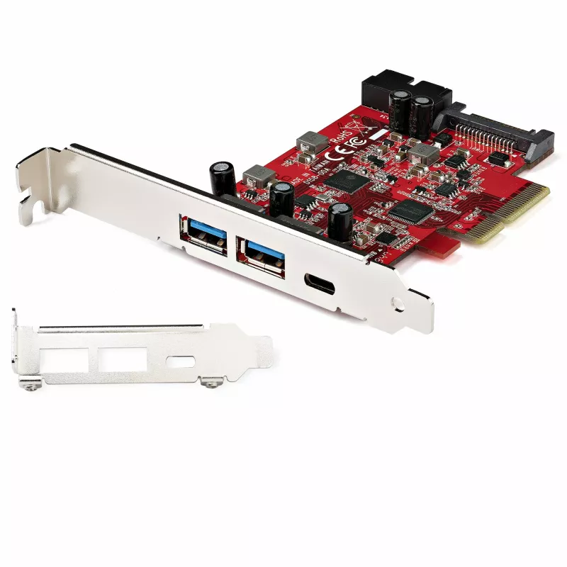 StarTech.com 5-Port USB PCIe Card - 10Gbps USB 3.1 Gen 2 PCIe Card w/ 1x USB-C & 2x USB-A - 1x 2 Port IDC (Internal 5Gbps USB Header Expansion) - USB C PCI Express Steuergerät Card