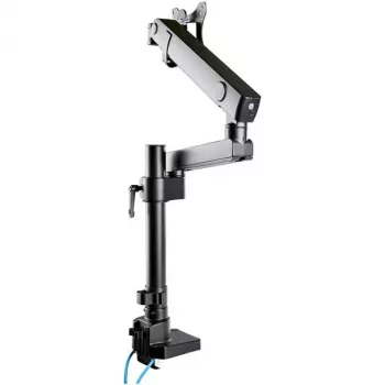StarTech.com Schreibtischhalterung Monitorarm mit 2x USB 3.0 Anschlüssen, vollbewegliche Einzelmonitorhalterung, bis zu 34 Zoll (17,6 lb/8 kg) VESA-Display, Klemm-/Tüllenmontage, mechanische Feder