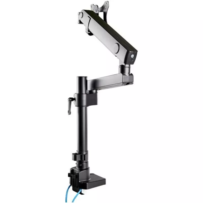 StarTech.com Schreibtischhalterung Monitorarm mit 2x USB 3.0 Anschlüssen, vollbewegliche Einzelmonitorhalterung, bis zu 34 Zoll (17,6 lb/8 kg) VESA-Display, Klemm-/Tüllenmontage, mechanische Feder
