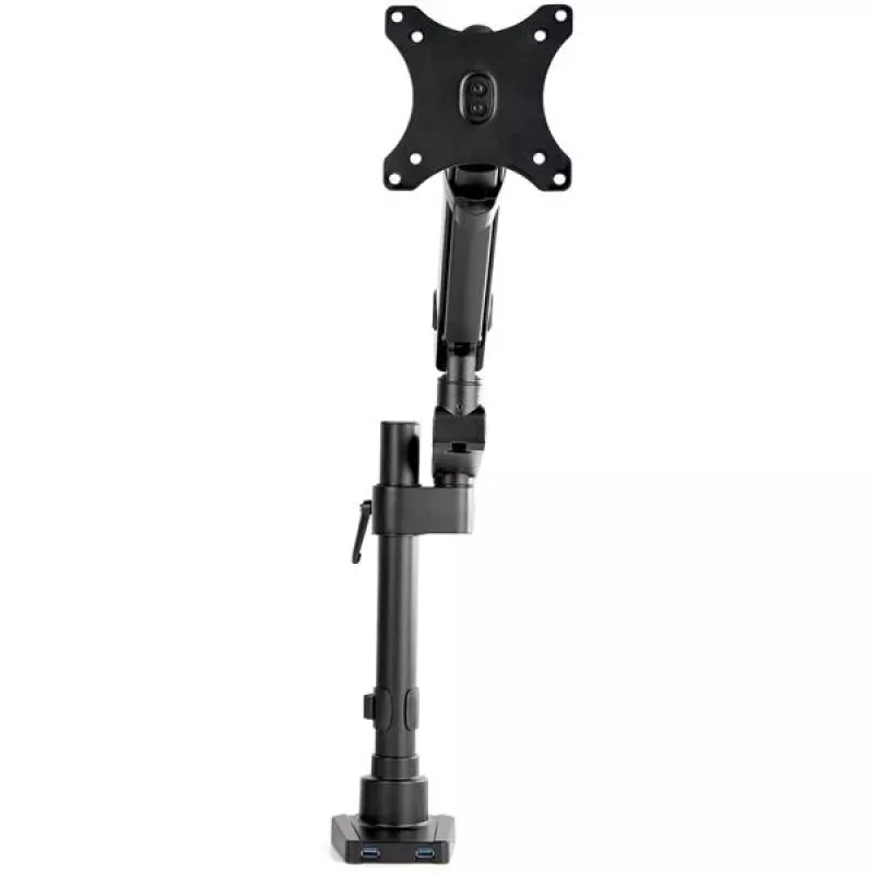 StarTech.com Schreibtischhalterung Monitorarm mit 2x USB 3.0 Anschlüssen, vollbewegliche Einzelmonitorhalterung, bis zu 34 Zoll (17,6 lb/8 kg) VESA-Display, Klemm-/Tüllenmontage, mechanische Feder