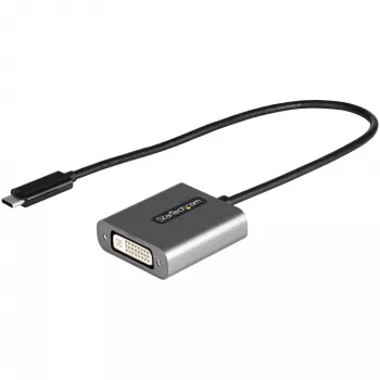 StarTech.com USB-C-auf-DVI-Adapter – 1920x1200p USB-C-auf-DVI-D-Adapter-Dongle – USB-Typ-C-auf-DVI-Display/Monitor – Videokonverter – Thunderbolt 3 kompatibel – 12 Zoll langes fest angebrachtes Kabel – Aktualisierte Version von CDP2DVI