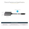 StarTech.com USB-C-auf-DVI-Adapter – 1920x1200p USB-C-auf-DVI-D-Adapter-Dongle – USB-Typ-C-auf-DVI-Display/Monitor – Videokonverter – Thunderbolt 3 kompatibel – 12 Zoll langes fest angebrachtes Kabel – Aktualisierte Version von CDP2DVI