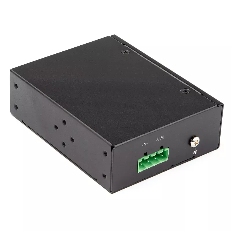 StarTech.com PoE+ Industrieller Glasfaser-zu-Ethernet-Medienkonverter 60W – SFP auf RJ45 – Singlemode/Multimode Glasfaser zu Kupfer Gigabit Ethernet – Kompakte Größe – IP30/ -40 bis +75 °C