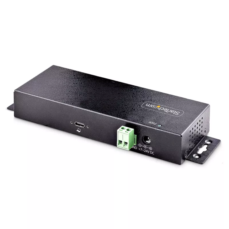 StarTech.com 7-Port Industrial USB 10Gbps Hub mit Netzteil, Metall, montierbar, 5x USB-A und 2x USB-C Downstream-Ports, ESD-Schutz, Powered USB-Hub, TAA