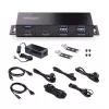 StarTech.com 7-Port Industrial USB 10Gbps Hub mit Netzteil, Metall, montierbar, 5x USB-A und 2x USB-C Downstream-Ports, ESD-Schutz, Powered USB-Hub, TAA
