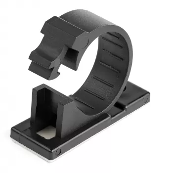StarTech.com 100 selbstklebende Kabelmanagement-Clips Schwarz – Netzwerk/Ethernet/Bürotisch/Computerkabel-Organizer – Klebende Kabel-/Leitungshalter – Nylon-Selbstklebeclip UL/94V-2 feuerbeständig