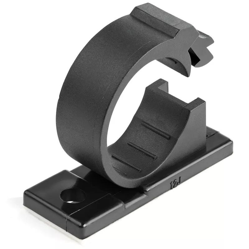 StarTech.com 100 selbstklebende Kabelmanagement-Clips Schwarz – Netzwerk/Ethernet/Bürotisch/Computerkabel-Organizer – Klebende Kabel-/Leitungshalter – Nylon-Selbstklebeclip UL/94V-2 feuerbeständig