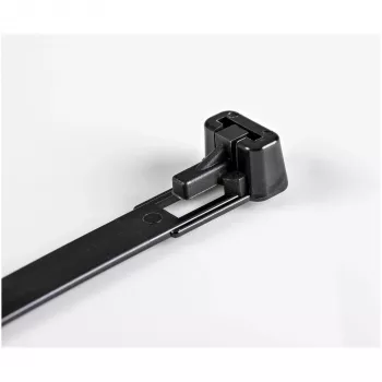 StarTech.com 12cm wiederverwendbare Kabelbinder – 7mm breit, 30mm Bündeldurchm., 22kg Zugfestigkeit, lösbare Nylonbinder, Innen/Außen, 94V-2/UL-gelistet, 100er-Pack – Schwarz