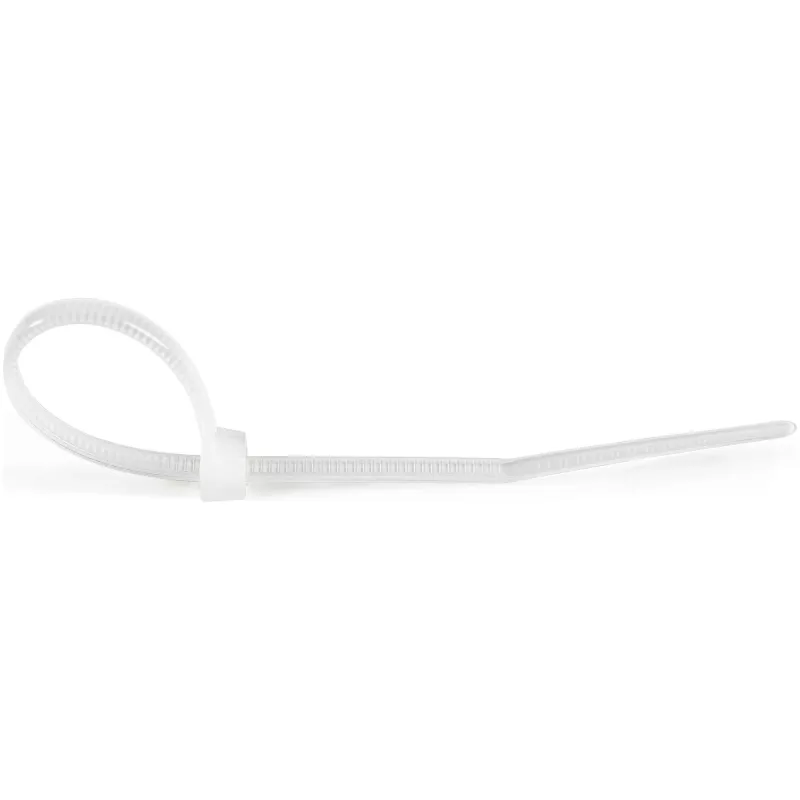 StarTech.com 4 Zoll (10 cm) Kabelbinder – 1,6 mm breit, 22 mm Bündeldurchmesser, 8 kg Zugfestigkeit, selbstsichernde Nylon-Kabelbinder mit gebogener Spitze – 94V-2/UL gelistet, 1000er-Pack – Weiß