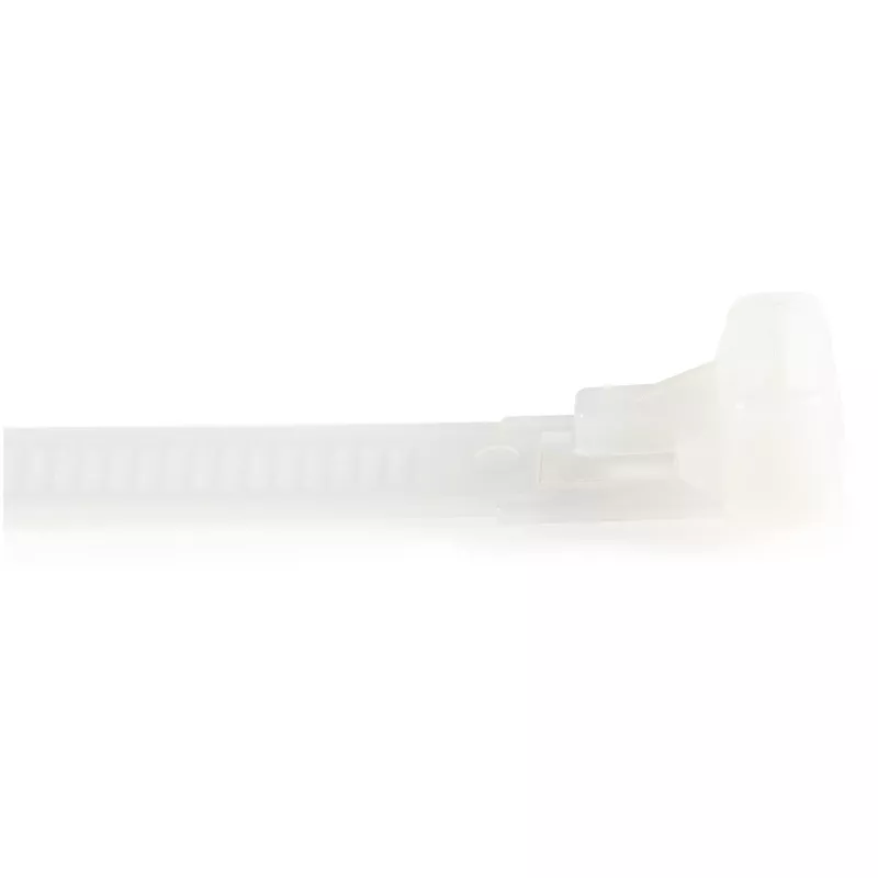 StarTech.com 12 cm wiederverwendbare Kabelbinder – 7 mm breit, 30 mm Bündeldurchmesser, 22 kg Zugfestigkeit, lösbare Nylonbinder, Innen-/Außenbereich, 94V-2/UL gelistet, 100er-Pack – Weiß