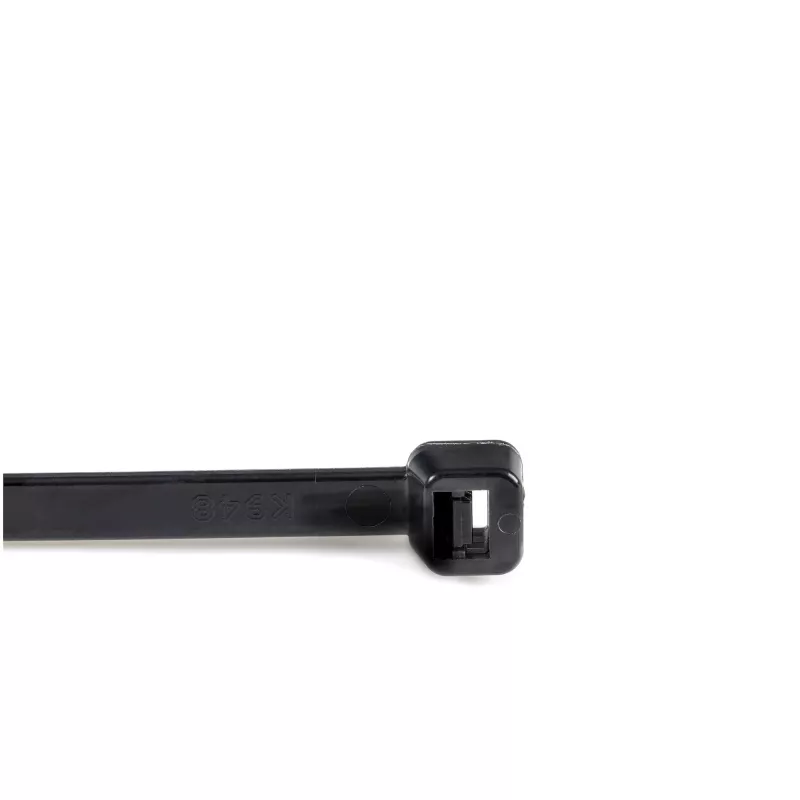 StarTech.com 25-cm-Kabelbinder – 4 mm breit, 68 mm Bündeldurchmesser, 22 kg Zugfestigkeit, selbstverriegelnde Nylon-Kabelbinder mit gebogener Spitze – 94V-2/UL-gelistet, 100er-Pack – Schwarz