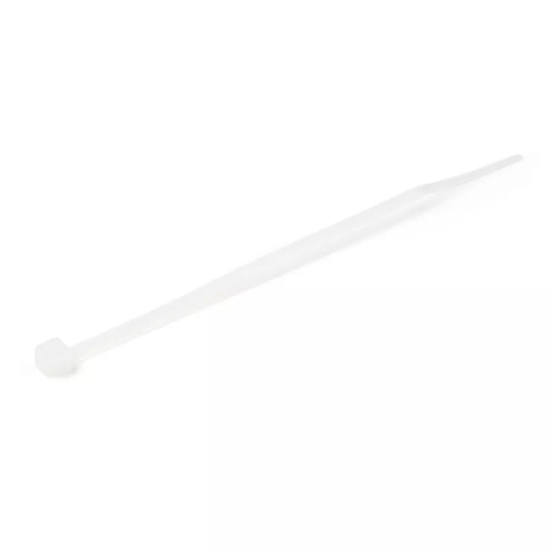 StarTech.com 4 Zoll (10 cm) Kabelbinder – 1/16 Zoll (2 mm) breit, 7/8 Zoll (22 mm) Bündeldurchmesser, 18 lb (8 kg) Zugfestigkeit, selbstverriegelnde Nylon-Kabelbinder mit gebogener Spitze – 94V-2/UL-gelistet, 100er-Pack – Weiß