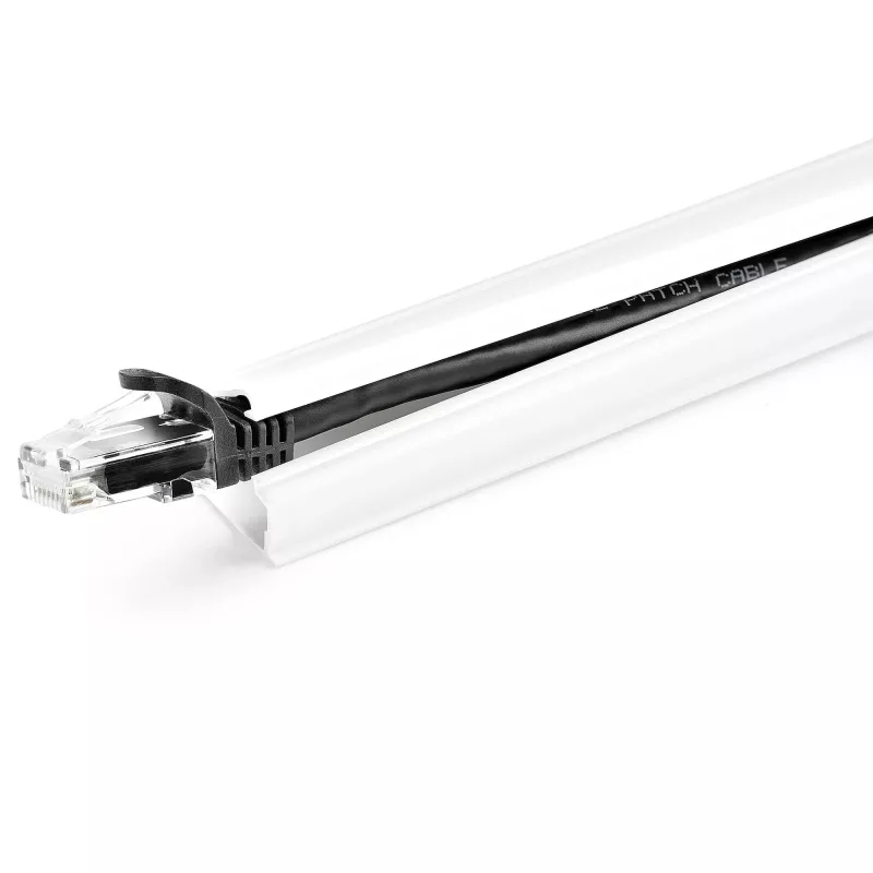 StarTech.com Solider Kabelkanal mit Klebeband und Abdeckung, 3/4 Zoll (19 mm) B x 1/2 Zoll (13 mm) H – 1,8 m Länge, PVC Netz-/Stromkabel-Versteckset – Wandkabelkanalsystem, UL-gelistet
