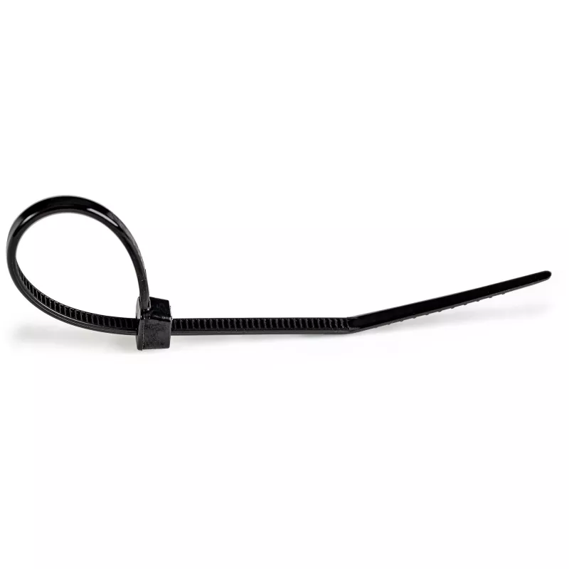 StarTech.com 1000er-Pack 6 Zoll (15 cm) Kabelbinder – 1/8 Zoll (3,6 mm) breit, 1-3/8 Zoll (39 mm) Bündeldurchmesser, 18 kg Zugfestigkeit, selbstsichernde Nylon-Kabelbinder mit gebogener Spitze, UL-gelistet, Schwarz – TAA