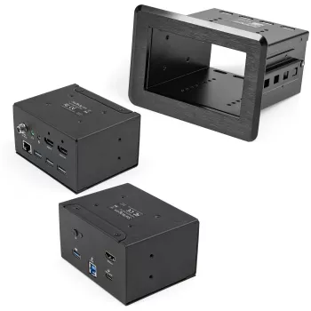 StarTech.com Konferenzraum-Dockingstation – Universelles Laptop-Dock – 4K HDMI, 60W Power Delivery, USB-Hub, GbE, Audio – Tisch-Konnektivitätsbox für Huddle-/Boardroom-Collaboration-Spaces