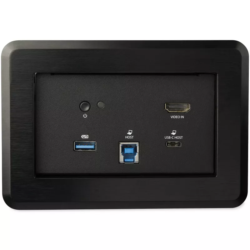 StarTech.com Konferenzraum-Dockingstation – Universelles Laptop-Dock – 4K HDMI, 60W Power Delivery, USB-Hub, GbE, Audio – Tisch-Konnektivitätsbox für Huddle-/Boardroom-Collaboration-Spaces