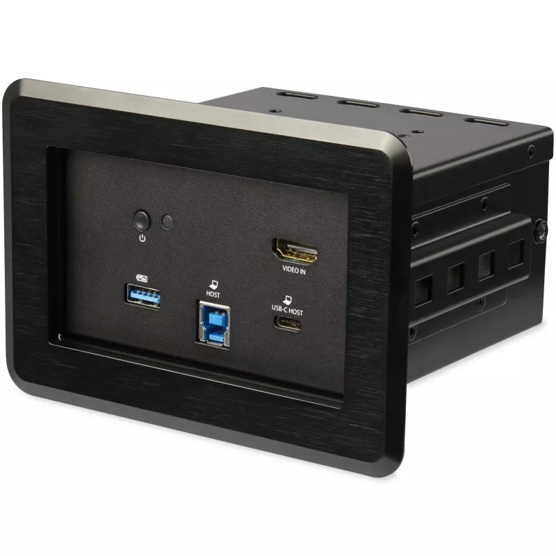 StarTech.com Konferenzraum-Dockingstation – Universelles Laptop-Dock – 4K HDMI, 60W Power Delivery, USB-Hub, GbE, Audio – Tisch-Konnektivitätsbox für Huddle-/Boardroom-Collaboration-Spaces