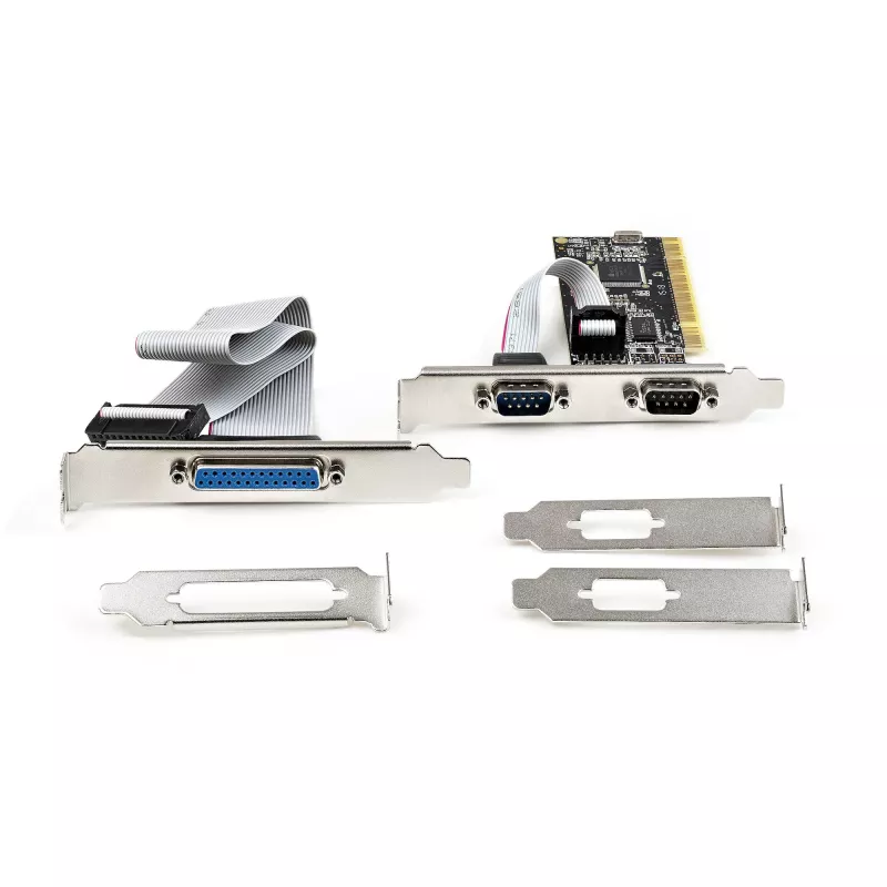 StarTech.com PCI Serial Parallel Combo Card mit zwei seriellen RS232-Ports (DB9) & 1x parallelem LPT-Port (DB25) – PCI-Combo-Adapterkarte – PCI-Erweiterungskarten-Steuergerät – PCI-zu-Drucker-Karte