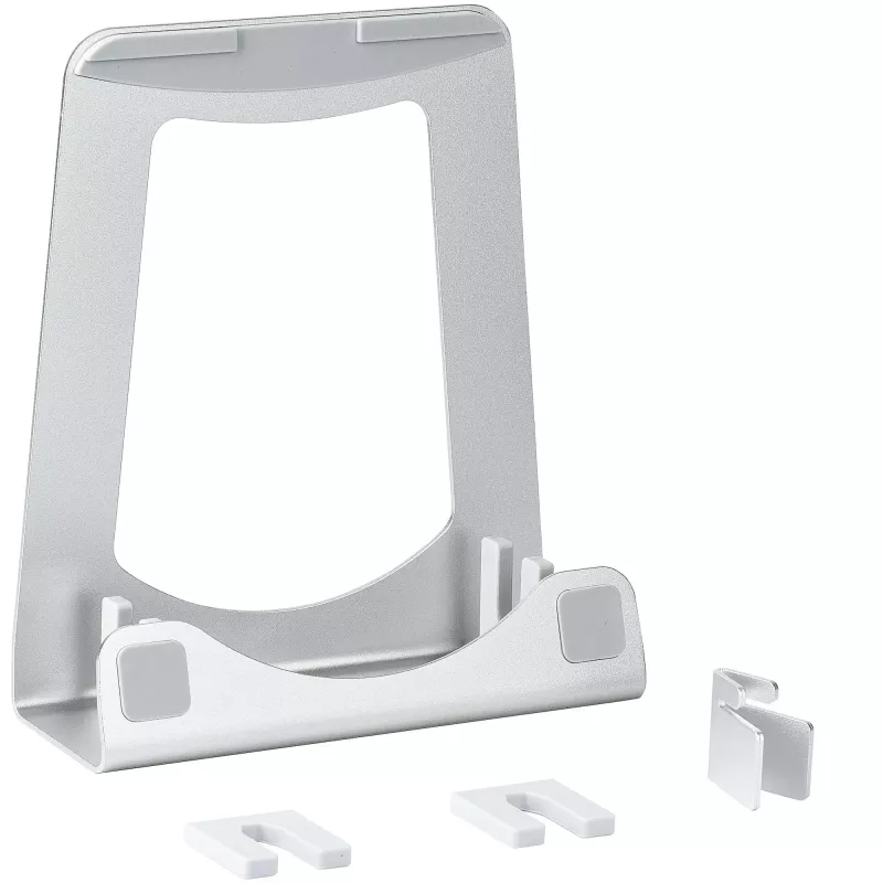 StarTech.com Laptopständer - 2-in-1 Laptop-Riser-Ständer oder vertikaler Ständer - Ideal für Ultrabooks & MacBook Pro/Air - Ergonomischer abgewinkelter Notebook-Halter für den Schreibtisch - Silber, Aluminium