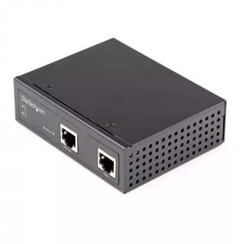 StarTech.com Industrial Gigabit Ethernet PoE Injector - 30W 802.3at PoE+ Midspan 48V-56VDC DIN Rail Power Over Ethernet Injector Adapter - -40C to +75C Kameras/Sensoren/WLAN-Zugang
