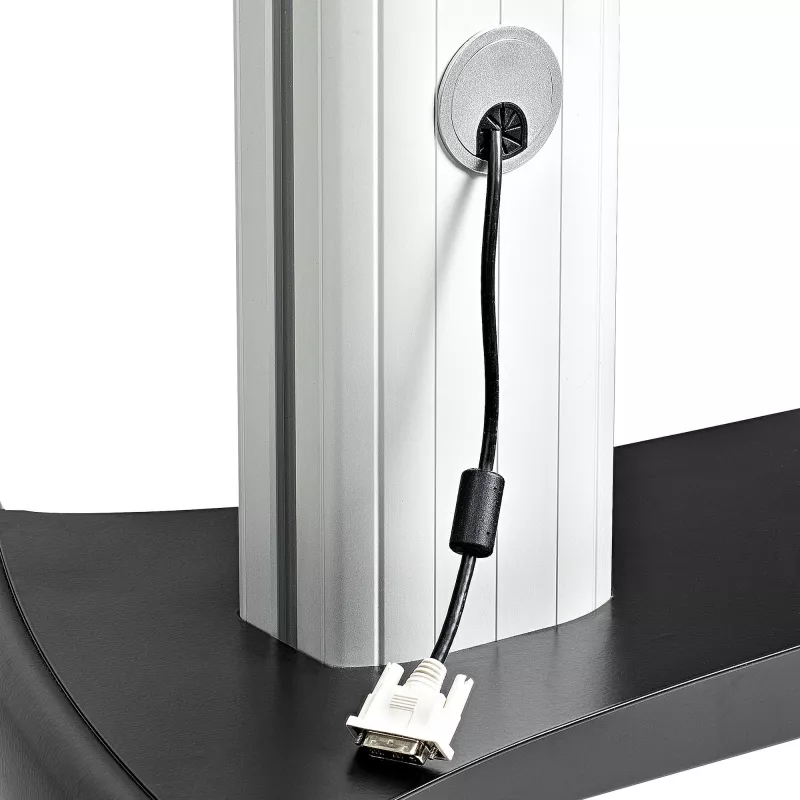StarTech.com Dualer TV-Wagen für 37-60 Zoll VESA-Fernseher bis 110lb/50kg je - Höhenverstellbare TV-Halterung, mobiler Displaywagen mit Geräteablagen - Rollbarer TV-Wagen auf Rädern - Rollbarer TV-Ständer