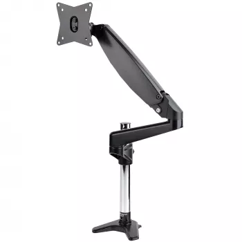 StarTech.com Schreibtisch-Monitorhalterung für einzelnes VESA-Display bis 32 Zoll oder 49 Zoll Ultrawide 8kg – voll bewegliche Gelenk- und Höhenverstellung – C-Klemme, Tischdurchführung – Einzelmonitorarm