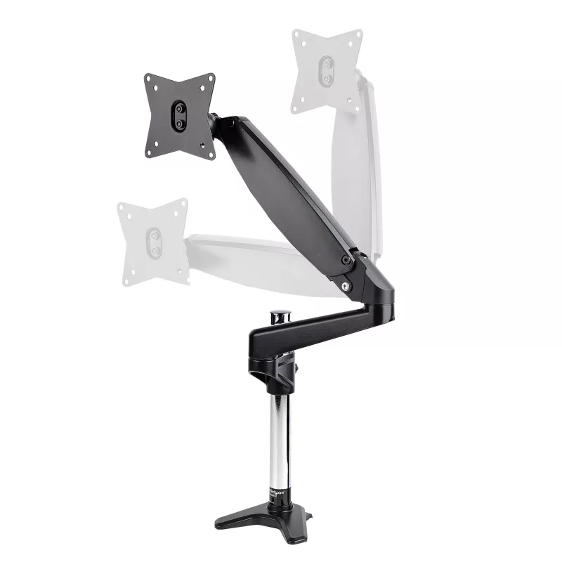 StarTech.com Schreibtisch-Monitorhalterung für einzelnes VESA-Display bis 32 Zoll oder 49 Zoll Ultrawide 8kg – voll bewegliche Gelenk- und Höhenverstellung – C-Klemme, Tischdurchführung – Einzelmonitorarm